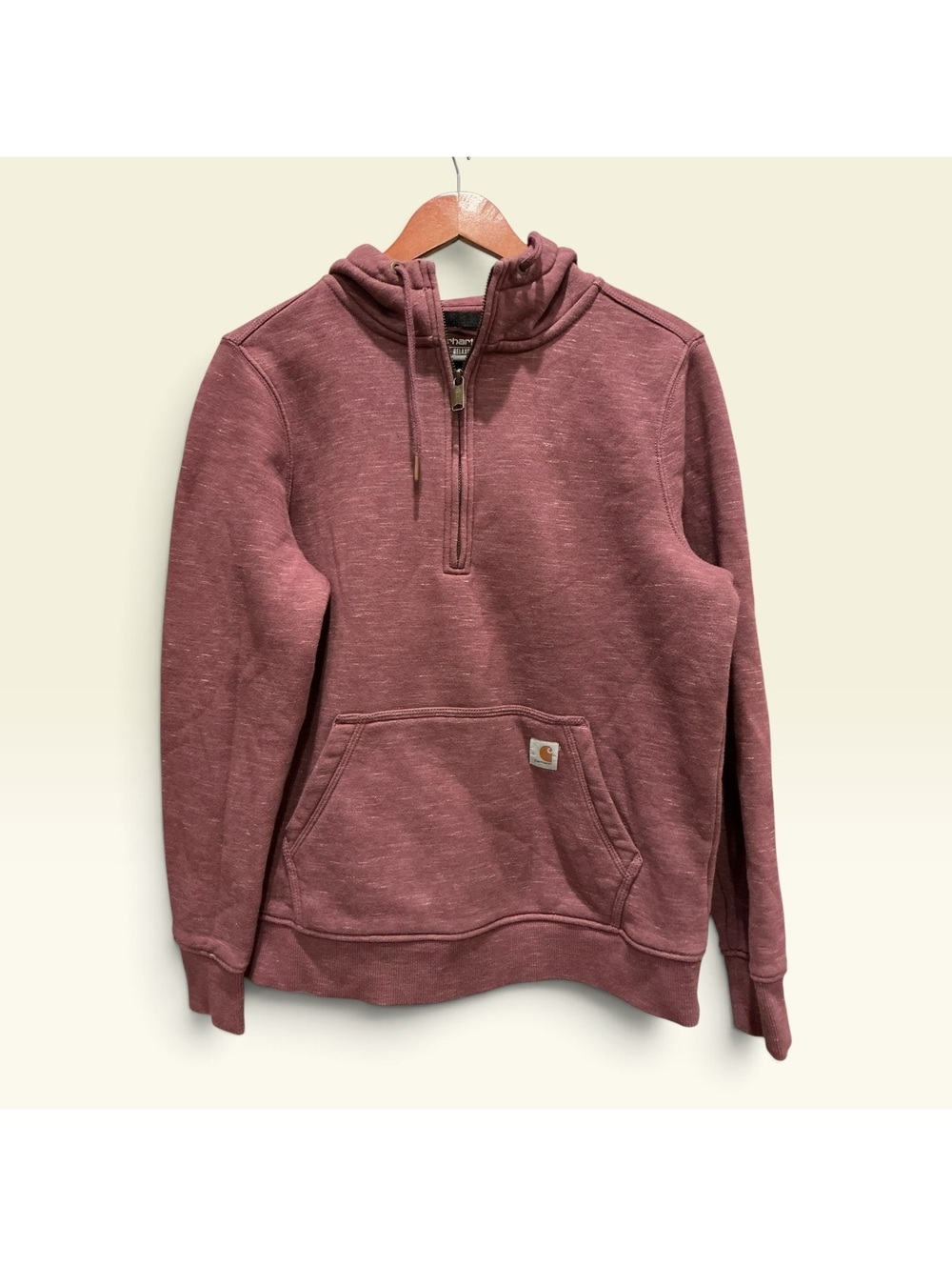Carhartt Half Zip Hoodie Pullover in Heathered Brown
